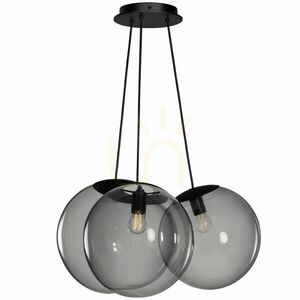 Pendellampa s.luce Orb Cluster med 3 ljuspunkter, vitt glas, Ø 50 cm, E27 small 6