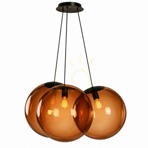 Pendellampa s.luce Orb Cluster med 3 ljuspunkter, transparent glas, Ø 50 cm small 5