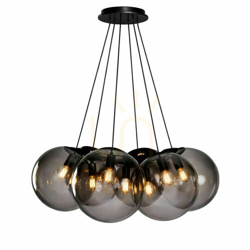Kontrollera Ljuskrona s.luce Orb Cluster med 7 ljuspunkter i rökglas, E27
