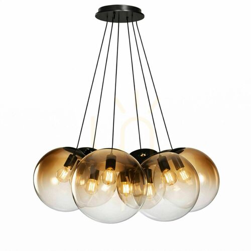 Kontrollera Ljuskrona s.luce Orb Cluster med 7 ljuspunkter, koppar och glas, E27