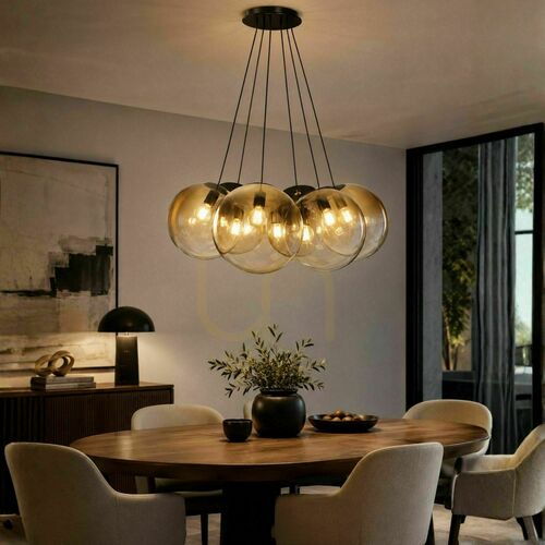 Kontrollera Ljuskrona s.luce Orb Cluster med 7 ljuspunkter, guld, glas, Ø40 cm