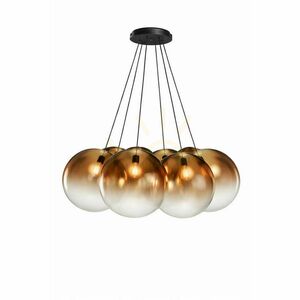 Pendellampa s.luce Orb Cluster med 7 ljuspunkter i vitt glas, Ø 50 cm, E27 small 5