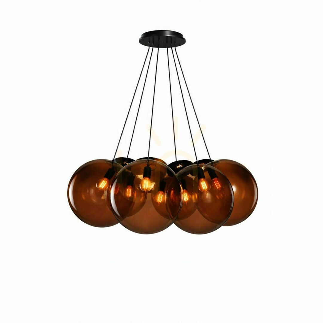 Förhandsvisning Ljuskrona s.luce Orb Cluster, 7 ljuspunkter, rökfärgat glas, Ø 50 cm Ljuskrona s.luce Orb Cluster, 7 ljuspunkter, rökfärgat glas, Ø 50 cm