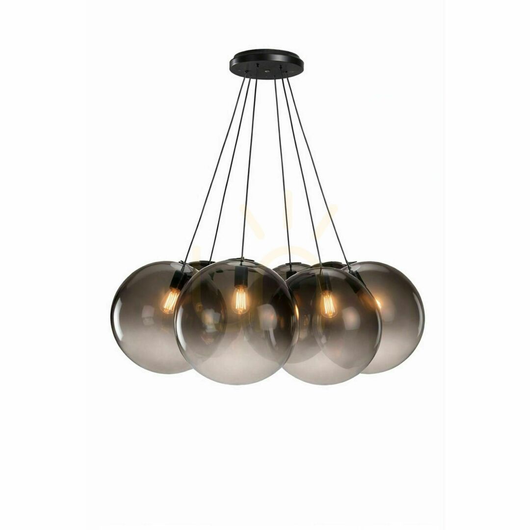 Utsikt Ljuskrona s.luce Orb Cluster, 7 ljuspunkter, rökfärgat glas, Ø 50 cm Ljuskrona s.luce Orb Cluster, 7 ljuspunkter, rökfärgat glas, Ø 50 cm