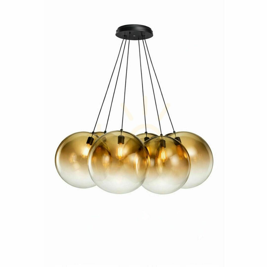 Display Ljuskrona s.luce Orb Cluster i transparent glas, 7 ljuspunkter, Ø 50 cm Ljuskrona s.luce Orb Cluster i transparent glas, 7 ljuspunkter, Ø 50 cm