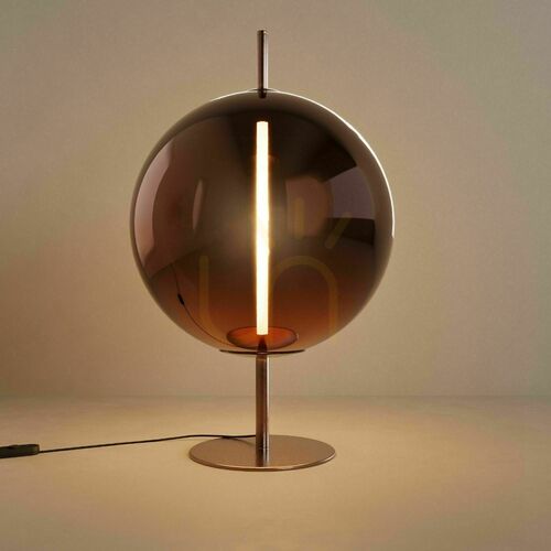 Kontrollera LED-bordslampa s.luce Mira i brunt glas, 55 cm