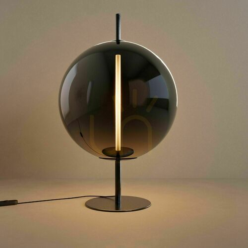 Kontrollera LED-bordslampa s.luce Mira i svart metall och glas, 55 cm