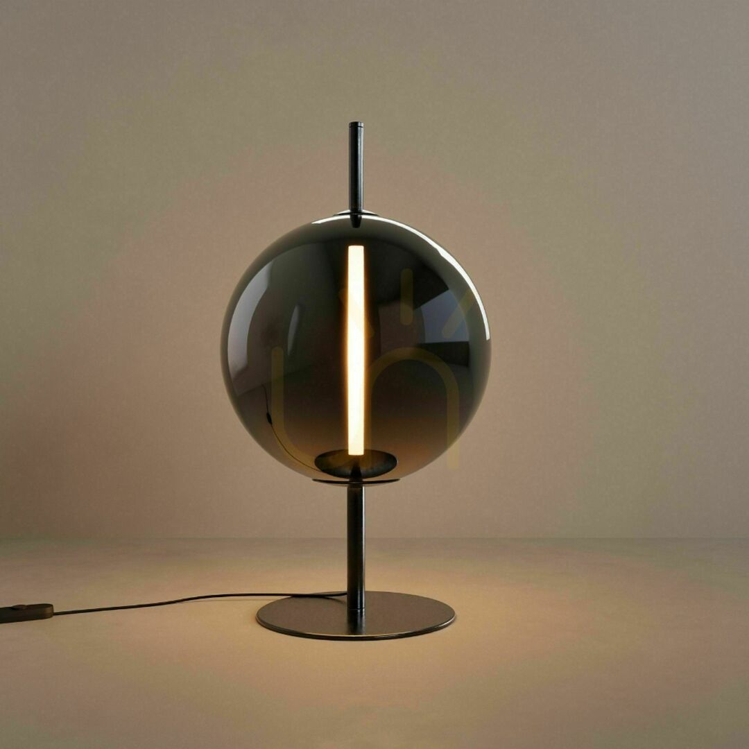 Kontrollera LED-bordslampa s.luce Mira i svart metall och glas, 55 cm LED-bordslampa s.luce Mira i svart metall och glas, 55 cm