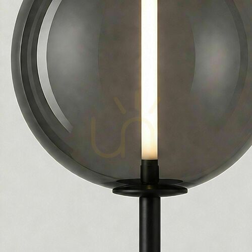 Kontrollera LED-bordslampa s.luce Mira i svart metall och glas, 53 cm