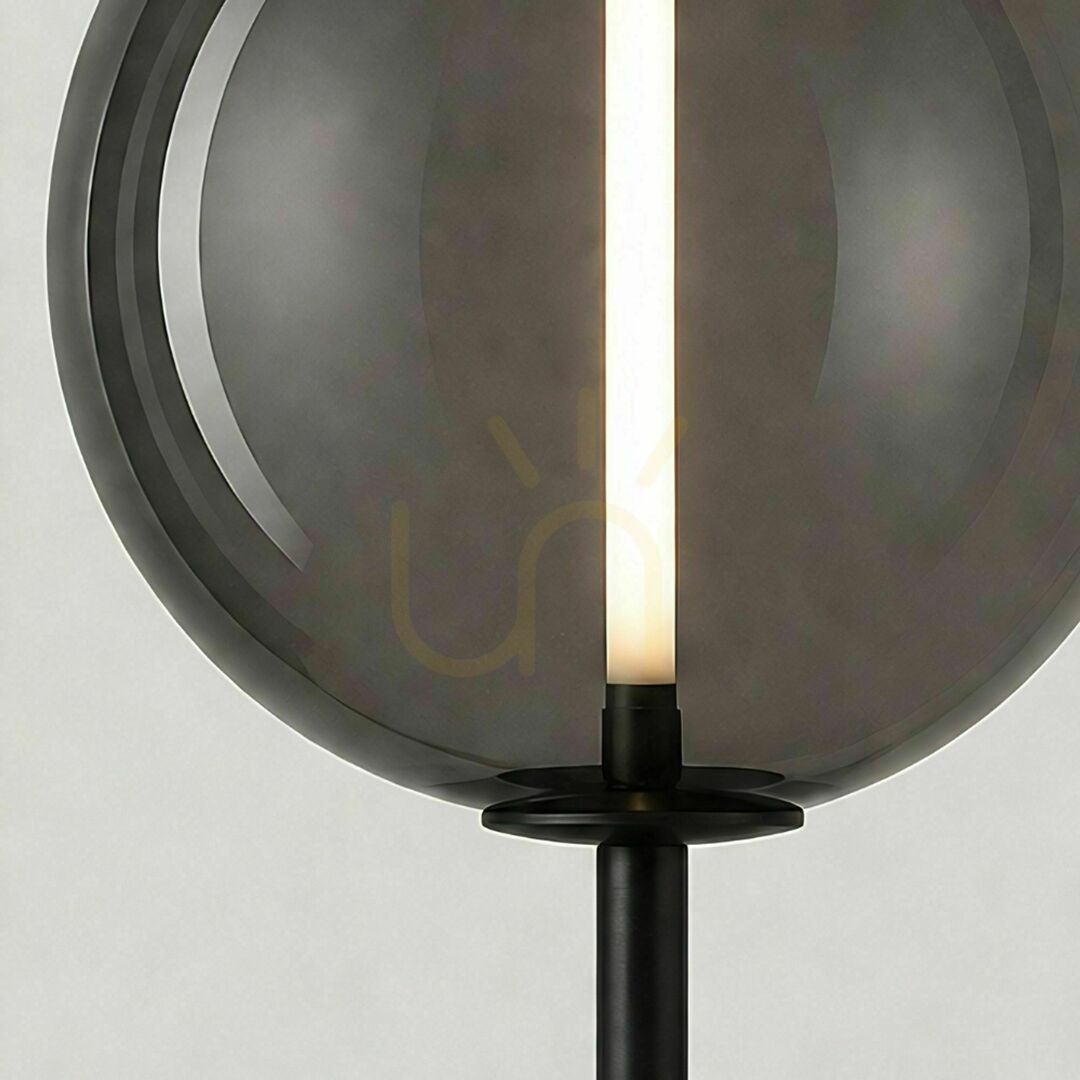 Utsikt LED-bordslampa s.luce Mira i svart metall och glas, 55 cm LED-bordslampa s.luce Mira i svart metall och glas, 55 cm