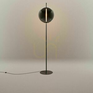LED-golvlampa s.luce Mira i svart metall och glas, dimbar, 175 cm small 1