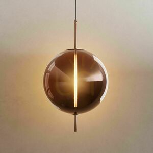 LED-pendellampa s.luce Mira i brunt glas, Ø 40 cm, 5 W, 3000 K small 0