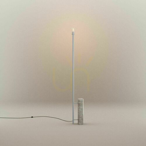 Kontrollera Golvlampa s.luce Velo i travertin och glas, 187 cm, E27