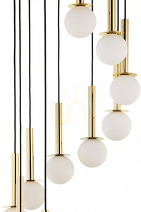 Takpendel Sigma Daisy 10 Antresola kaskad, svart och guld, vitt glas 42057 small 5