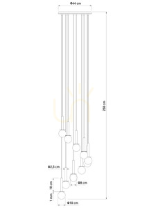 Takpendel Sigma Daisy 10 Antresola kaskad, svart och guld, klart glas 42058 small 2