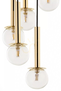 Takpendel Sigma Daisy 10 Antresola kaskad, svart och guld, klart glas 42058 small 6