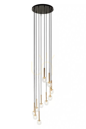 Kontrollera Takpendel Sigma Daisy 10 Antresola kaskad, svart och guld, klart glas 42058