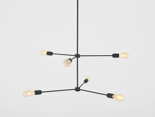 Kontrollera Pendellampa CustomForm Triso 6 svart 6-ljus industriell loft 80 cm