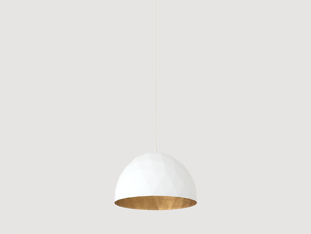 Kontrollera Hängande lampa LEONARD M - guld och vitt Hängande lampa LEONARD M - guld och vitt