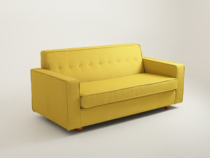 Bäddsoffa 2-sits CustomForm ZUGO, tyg gurkmeja 1310, trä valnöt, 178 cm small 0