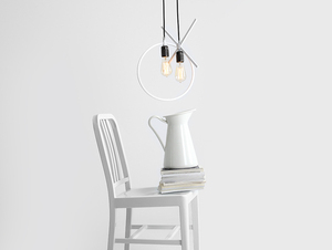 Enkel VETO hängande lampa, vit, rund 1 Enkel VETO hängande lampa, vit, rund small 1