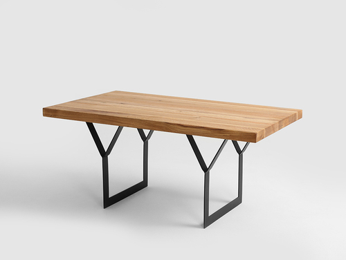 Kontrollera CustomForm LONGO SOLID WOOD 100x60 soffbord med massiv träskiva, svart underrede RAL 9005