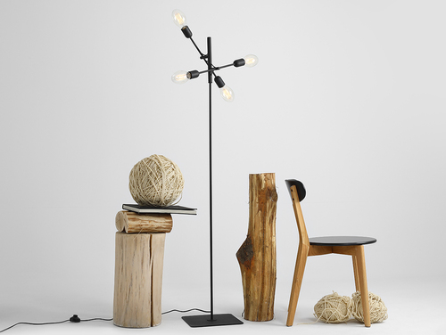 Kontrollera TWIGO FLOOR 4 golvlampa svart, 4 × E27, 160 cm, CustomForm