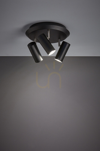 Kontrollera Plafond Markslojd Barcelona 3L svart metall 31 cm 107348