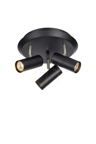 Kontrollera Plafond Markslojd Barcelona 3L svart metall 31 cm 107348