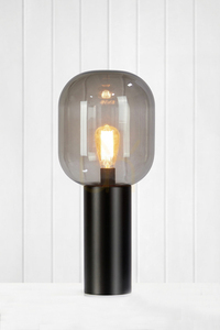 Bordslampa Markslöjd Brooklyn 107479 svart rökglas 56 cm small 1