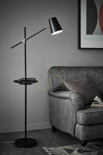 Kontrollera Golvlampa Markslojd Linear USB svart metall 144 cm 107307