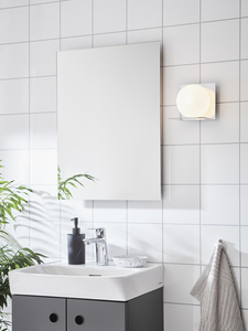 Vägglampa Markslojd Zenit 107488 IP44 krom vit opalglas small 1