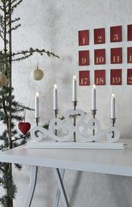 Ljusstake Markslojd Eneby 5L vit trä 47 cm 700640 small 0