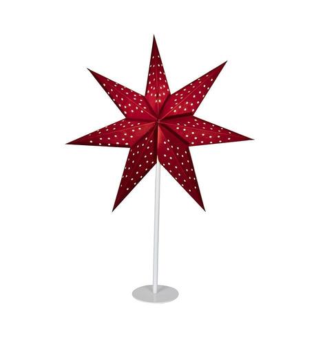 Kontrollera Bordsstjärna Markslojd Clara röd/vit 65 cm metall/papper 704907