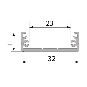 Wojwide Aluminiumprofil Med Mjölktäckning 1 Mb Lampskärm G small 1