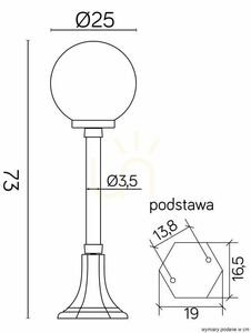 Utomhusstående ljus SU-MA svart 73 cm K 5002/3/KP 250 small 2