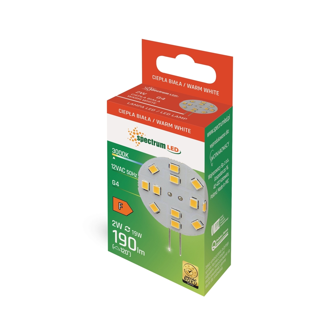 Utsikt Led G4 12 V 2 W 12 Led Ww 30 Mm Spektrum Led G4 12 V 2 W 12 Led Ww 30 Mm Spektrum