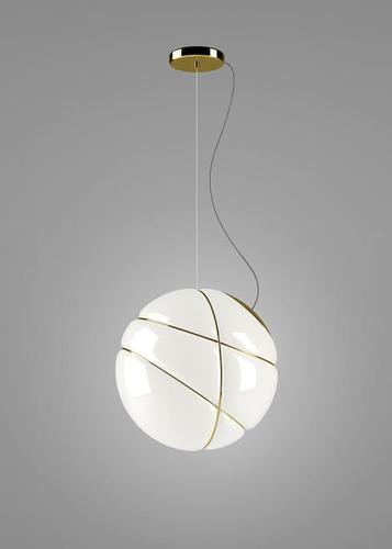 Kontrollera Hängande lampa Fabbian Armilla F50 13W - Polerat guld och vitt - F50 A05 12