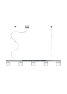 Fabbian Cubetto D28 A06 00 pendellampa, 5×GU10, 105 cm, klart glas/krom small 0