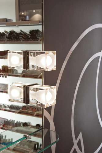Kontrollera Fabbian Cubetto vägglampa - Transparent - D28 G01 00
