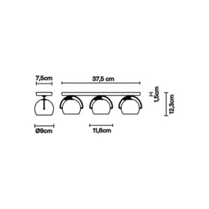 Fabbian Beluga Trippel Plafond/Chandelier - Blå - D57 G25 31 small 1