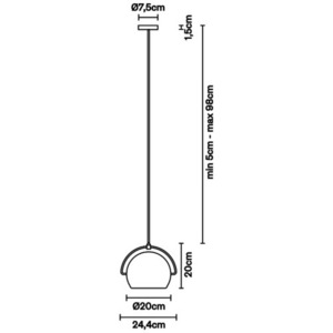 Fabbian Beluga stål Ø20 taklampa - D57 A09 15 small 3
