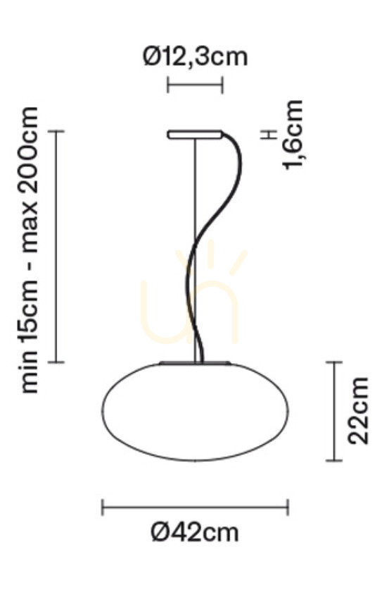 Display Hängande lampa Fabbian Lumi F07 42cm - F07 A53 01 Hängande lampa Fabbian Lumi F07 42cm - F07 A53 01