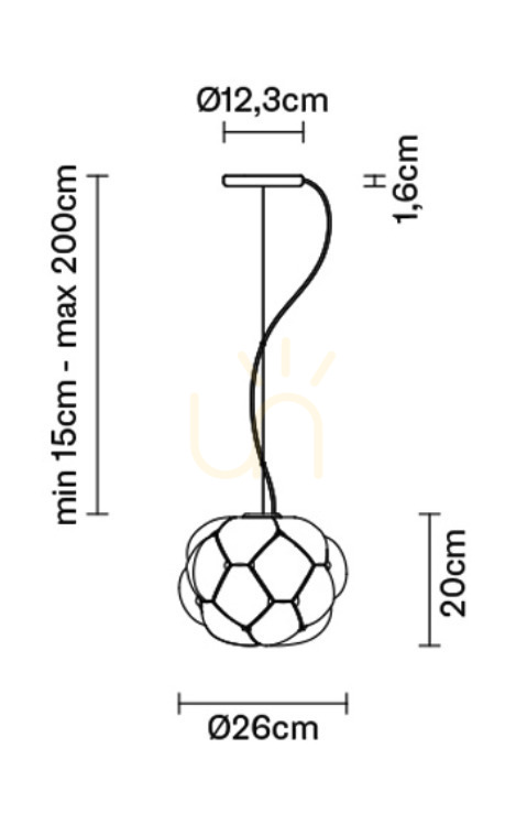 Visa Hängande lampa Fabbian Cloudy F21 26cm - F21 A03 71 Hängande lampa Fabbian Cloudy F21 26cm - F21 A03 71