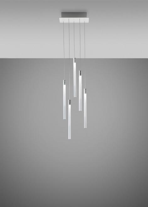 Kontrollera Hängande lampa Fabbian Multispot F32 30x15cm - 5 - Krom - F32 A07 00 Hängande lampa Fabbian Multispot F32 30x15cm - 5 - Krom - F32 A07 00