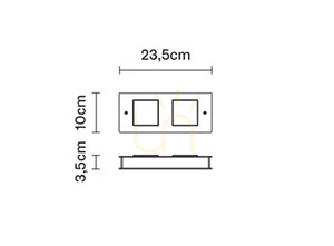 Vägglampa Fabbian Quarter F38 5W 23,5x10cm - Brons - F38 G01 14 small 2