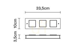 Vägglampa Fabbian Quarter F38 5W 33,5x10cm - Vit - F38 G03 01 small 2