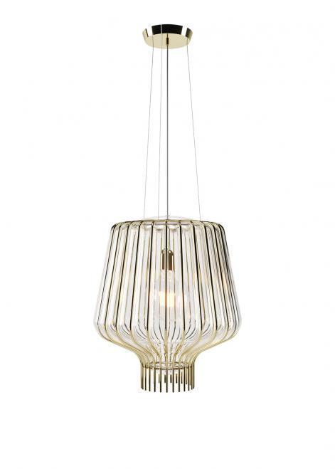 Kontrollera Hängande lampa Fabbian Saya F47 22W 40cm - Guld och transparent - F47 A21 00 Hängande lampa Fabbian Saya F47 22W 40cm - Guld och transparent - F47 A21 00
