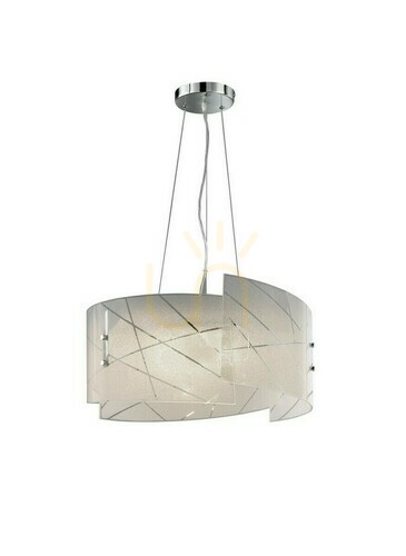 Kontrollera Pendellampa Trio SANDRINA 301200300 vitt glas 50 cm 3 × E27