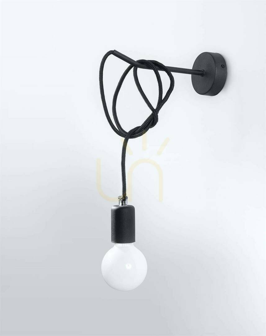 Vägglampa EDISON svart Sollux
